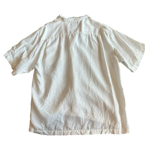 Tommy Bahama 100% Linen White Button-Down Shirt Top Travel Beach Size XL Men's - Picture 7 of 12